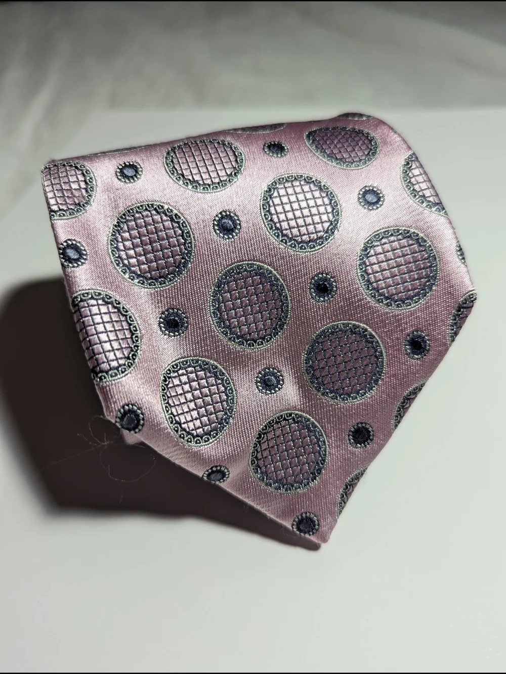 Ermenegildo Zegna Pink Geometric 100% Silk Tie Luxury Italian Designer